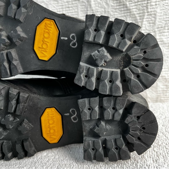 Georgia Boots Mens 7 Womens 8 Black Leather Lace Up Soft Toe Logger Work Sawyer - Picture 12 of 16